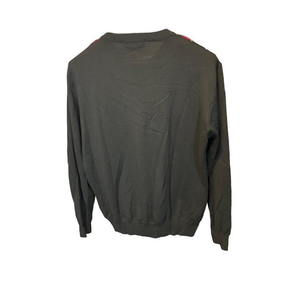 Montechiaro Black Patterned Wool Sweater Sz L - Picture 2 of 9